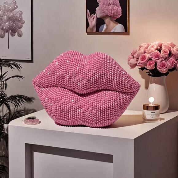 No brand Other - Glamorous Pink Lips Beaded decor